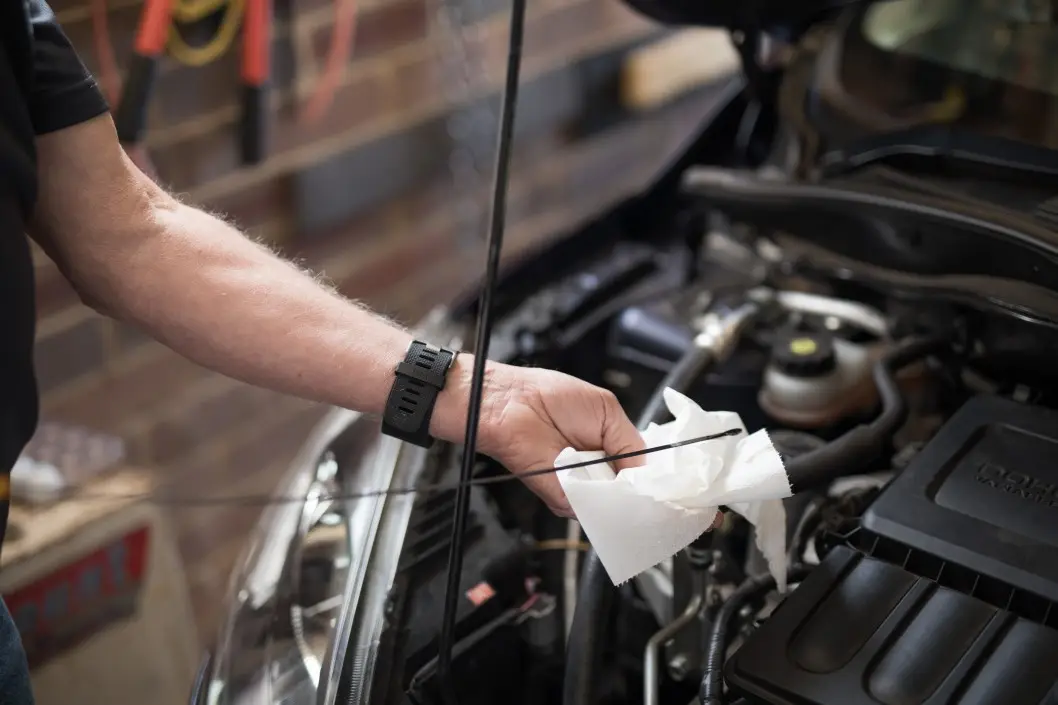 Senior mechanic checking a car engine during a service at MVM Garage Bridlington